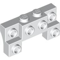 Lego Brick Special 2 x 4 - 1 x 4 with 2 Recessed Studs and Thick Side Arches / White