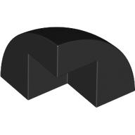 Lego Brick Round Corner, Curved 2 x 2 x 1 2/3 Quarter Dome with 1 Cutout / Black