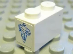 Brick 1 x 2 with Michelin Man Pattern on Both Ends (Stickers) - Set 8374