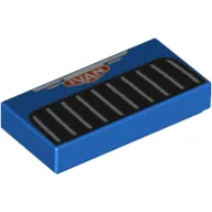 Tile 1 x 2 with 'IVAN' in Red Emblem and Grille Print / Blue