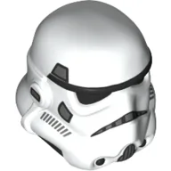 Helmet Stormtrooper Dual Molded, Black with Dark Bluish Gray and White Markings, Black Squares on Back Print / White