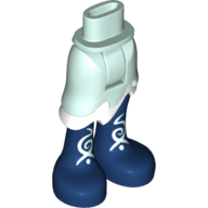 Lego Minidoll Hips and Asymmetrical Skirt with Wave Hem White with Dark Blue Long Boots with White Laces Print