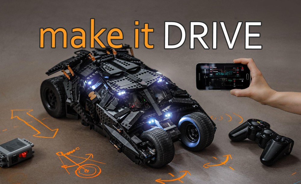 Lego RC Ватмап Tumbler 76023 ★Motorized Batmobile from The Dark Knight ★ remote controlled motors/steering/suspension with power functions ★ LEGO UCS