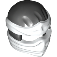 Lego Wrap with Short Back Knot, White Pattern / Black