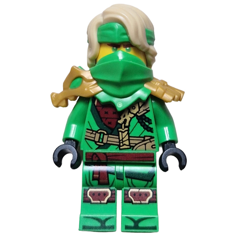 Lego Lloyd, Bright Green Shoulder Armor and Mask, Hair