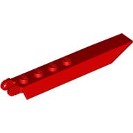 Lego Hinge Plate 1 x 8 Locking with Angled Side Extensions, Rounded Plate Underside, 9 Teeth / Red
