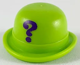 Hat, Bowler with Purple Question Mark '?' Print