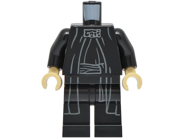 Lego Body SMART Minifigure, Torso with Black Hips and Legs with SW Sith Robe with Belt and Dark Silver Neck Adornment Pattern (Palpatine) / Black Arms / Tan Hands