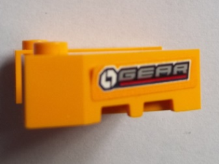 Lego Wedge 3 1/2 x 4 with Stud Notches with 'GEAR' Pattern on Both Sides (Stickers) - Set 60151