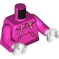 Torso, Hoodie, Pockets, Magenta Trim, White Laces Print, Dark Pink Arms, White Hands