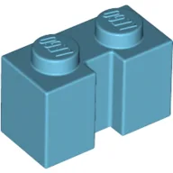 Brick Special 1 x 2 with Groove / Medium Azure