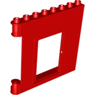 Duplo Building Wall 1 x 8 x 6 with Door Opening / Red