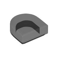 Lego Tile Round 1 x 1 Half Circle / Trans-Black
