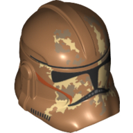 Lego Helmet Clone Trooper Phase 2, Closed Front, Tan and Dark Tan Camouflage Print / Medium Nougat