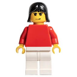 Soccer Player Red Plain Torso, White Legs 1