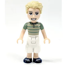 James - Tan Sweater, White Trousers