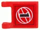 Flag 2 x 2 Square with Flat Edge with Black Number 1 and White Wire Frame Basketball on Red Background Pattern (Sticker) - Sets 3432 / 3433