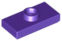 Plate Special 1 x 2 with 1 Stud with Groove and Inside Stud Holder (Jumper) / Dark Purple