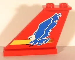 Tail 4 x 1 x 3 with Blue Eagle and Yellow Stripe Pattern on Both Sides (Stickers) - Sets 8429 / 8812