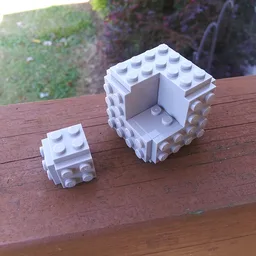 lego cube 4x4 with 2x2 cut out fill