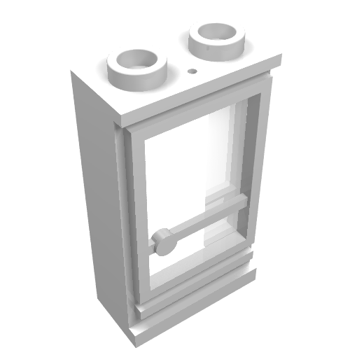 Lego Door 1 x 2 x 3 Right, Hollow Studs, Fixed Glass / White