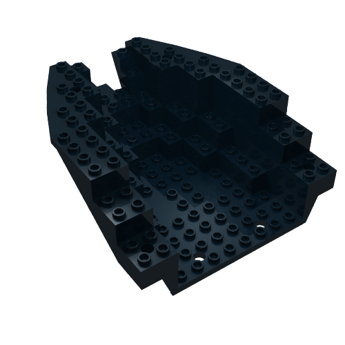 Lego Boat Hull Section, Small Stern 14 x 12 x 5 1/3, Top / Black