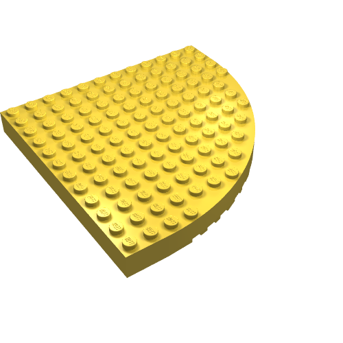 Lego Brick Round Corner 12 x 12 / Yellow