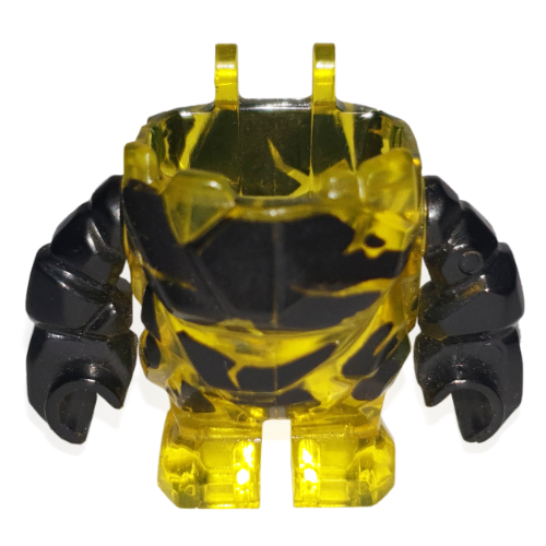 Lego Body Rock Monster - Torso/Legs with Black Arms Assembly / Trans-Yellow