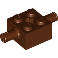 Lego Brick Special 2 x 2 with 2 Pins and Axle Hole / Reddish Brown