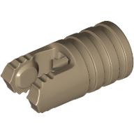 Lego Hinge Cylinder 1 x 2 Locking with 2 Click Fingers and Axle Hole, 7 Teeth / Dark Tan