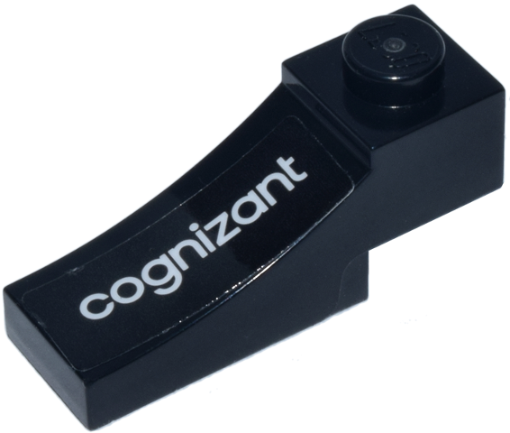 Lego Arch 1 x 3 Inverted with White 'cognizant' Logo Pattern Model Left Side (Sticker) - Set 77245