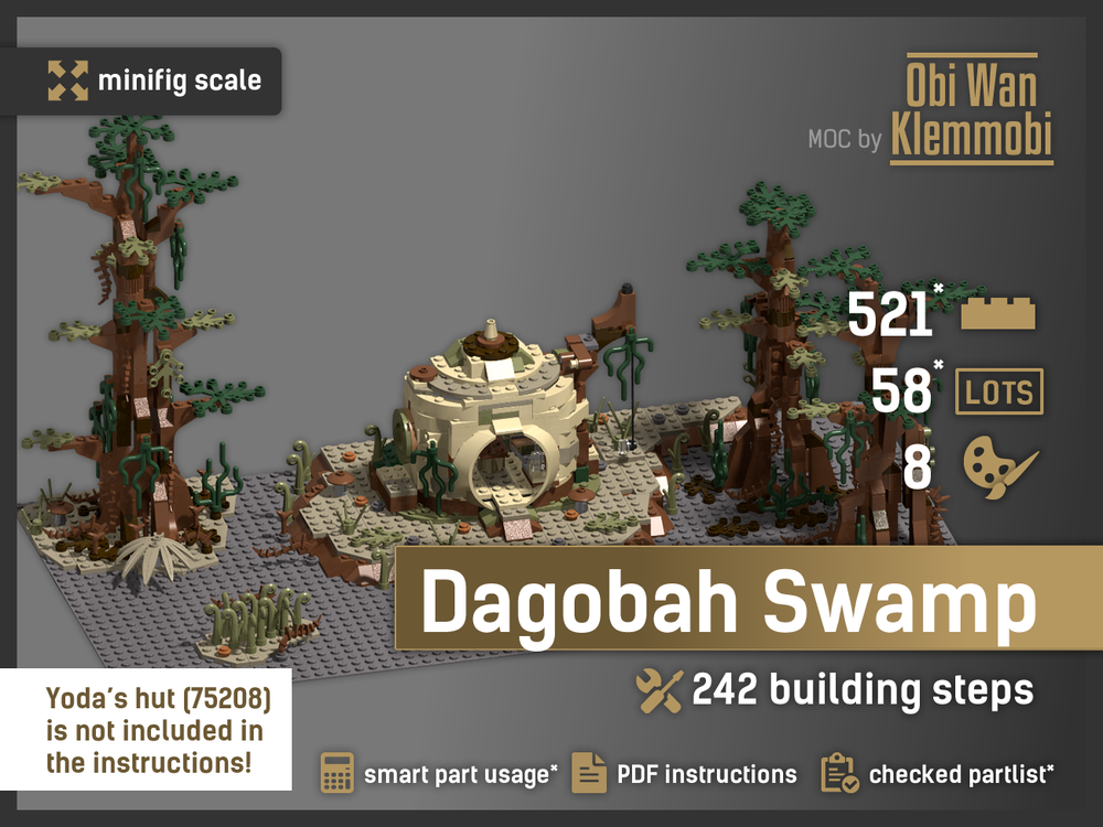 Lego Dagoba Swamp - Diorama for Yoda's Hut