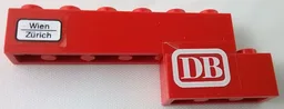 Stickered Assembly 7 x 1 x 2 with White 'DB' and 'Wien Zürich' Pattern Left (Stickers) - Set 7820