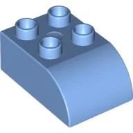 Duplo Brick 2 x 3 with Curved Top / Medium Blue