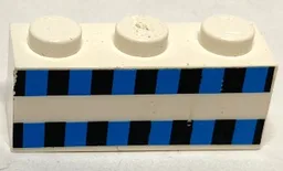 Brick 1 x 3 with Ferry Squares Light Blue and Black in 2 Lines Pattern (Sticker) - Set 1554