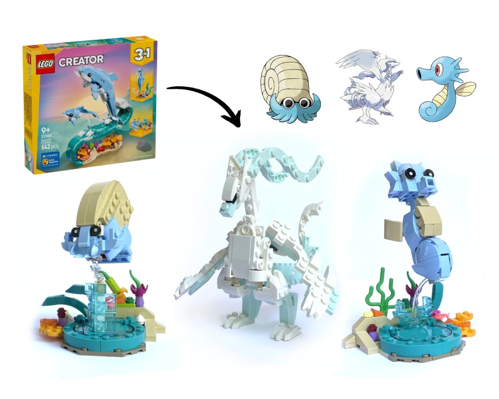 Lego Horsea, Omanyte and Reshiram - 31385 Alt Build