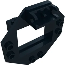 Hinge Window Frame 1 x 4 x 3 with Octagonal Panel / Black