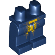 Lego Hips and Dark Blue Legs with Yellow and Dark Bluish Gray Scales Print (Slithraa) / Dark Blue