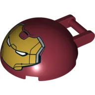 Windscreen 4 x 4 x 1 2/3 Canopy Half Sphere with Handle and Hulk Buster Face Print / Dark Red