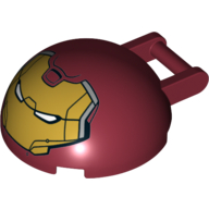 Lego Windscreen 4 x 4 x 1 2/3 Canopy Half Sphere with Handle and Hulk Buster Face Print