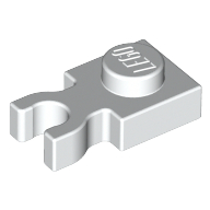 Lego Plate Special 1 x 1 with Clip Vertical [Thick U Clip] / White