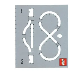 Activity Card, Train Track Layout Template 1:13 Scale for 4.5V & 12V, 159mm x 134mm, with Lego logo / [No Color/Any Color]