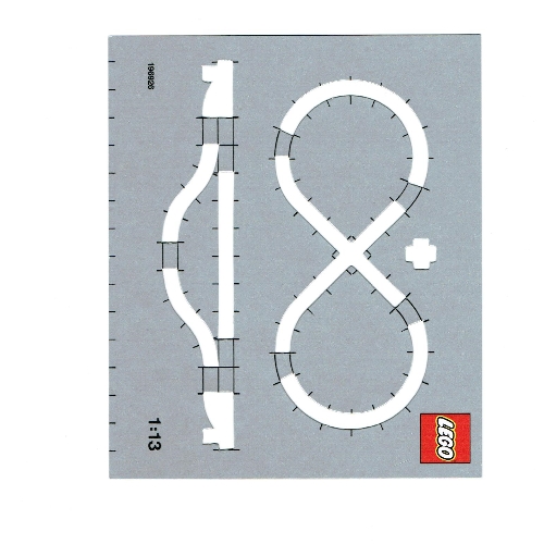 Lego Activity Card, Train Track Layout Template 1:13 Scale for 4.5V & 12V, 159mm x 134mm, with Lego logo / [No Color/Any Color]