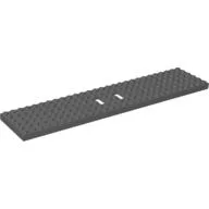 Vehicle Base, Train 6 x 28 with Two 1 x 2 Openings [3 Round Holes Each End] / Dark Bluish Gray