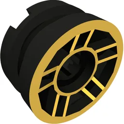 Wheel 11 x 6 with 5 Spokes with Gold Outline Print / Black