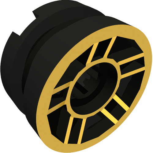 Lego Wheel 11 x 6 with 5 Spokes with Gold Outline Print