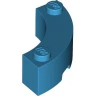 Brick Round Corner 3 x 3 Macaroni with 2 Studs / Dark Azure