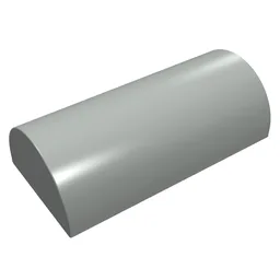 Brick Curved 2 x 4 Double, No Studs, without Groove / Light Gray