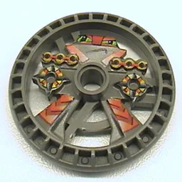 Technic Disc 5 x 5 Notched, Blazooka / Dark Gray