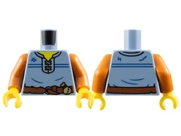 Torso Vest, Yellow Neck and Reddish Brown Belt with Dark Tan Pouch Pattern / Dark Orange Arms / Yellow Hands